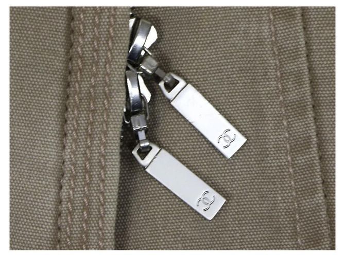 *** Gonna con logo CC frontale con zip vintage Chanel Beige - vista 5