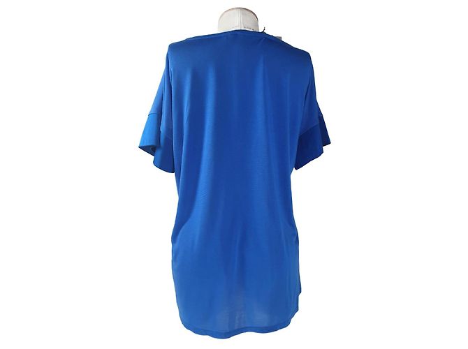 Top Schumacher in seta e modale blu XL - vista 3