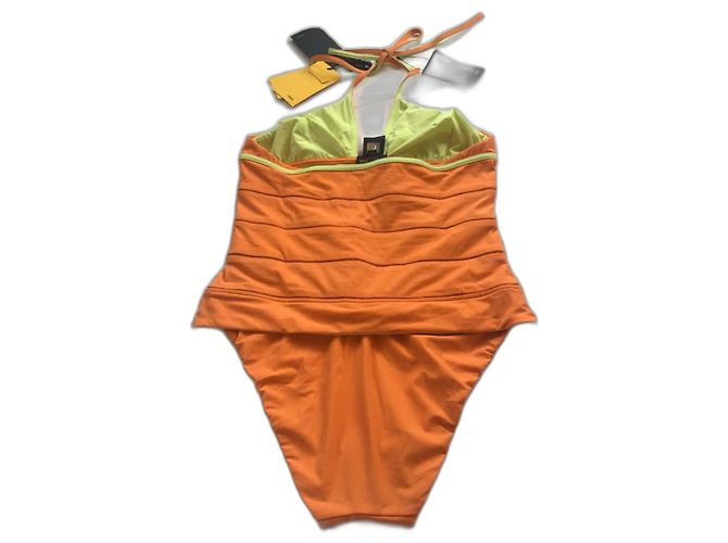***Neonorangefarbener Einteiler-Badeanzug von Fendi Mehrfarben - Ansicht 2