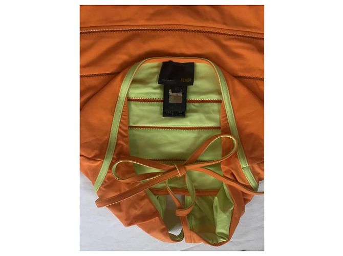 ***Neonorangefarbener Einteiler-Badeanzug von Fendi Mehrfarben - Ansicht 6