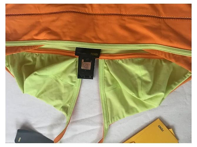 ***Neonorangefarbener Einteiler-Badeanzug von Fendi Mehrfarben - Ansicht 8