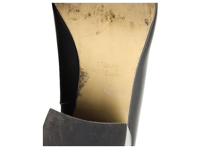 Stivaletti Stuart Weitzman Coban in Pelle Nera Nero - vista 7