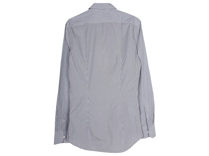 Camicia a maniche lunghe a quadri Prada in cotone grigio - vista 2