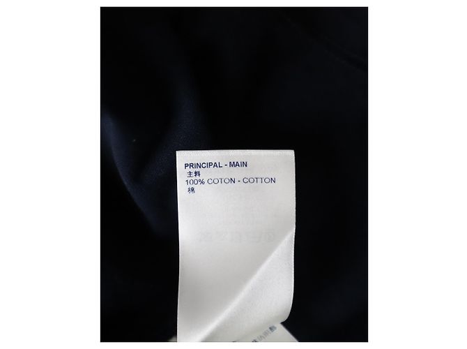 Polo a maniche lunghe con logo Louis Vuitton in cotone blu scuro Blu navy - vista 6