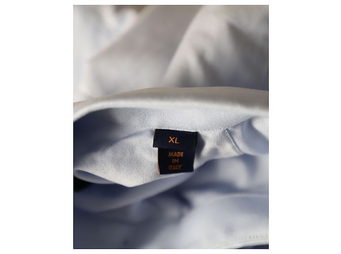 Louis Vuitton-Hemd mit besticktem Logo aus hellblauer Baumwolle - Ansicht 5