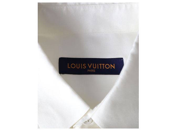 Camicia elegante a fiori dipinti Louis Vuitton in seta bianca Bianco - vista 4