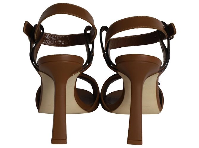 Manolo Blahnik Hydra Sandalen aus braunem Leder - Ansicht 4