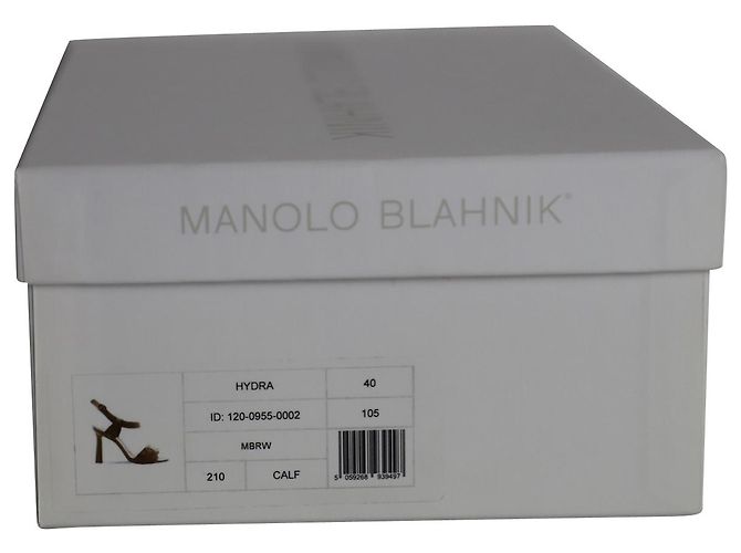 Manolo Blahnik Hydra Sandalen aus braunem Leder - Ansicht 8