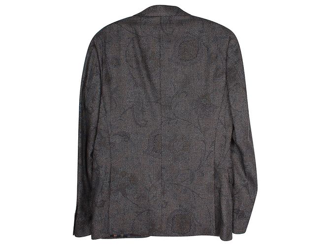Conjunto de blazer e calça Etro Floral Jacquard em mistura de seda e lã cinza - vista 2