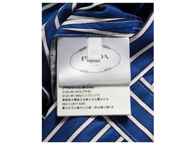 Gestreiftes Hemdkleid von Prada aus blauer Baumwolle - Ansicht 5