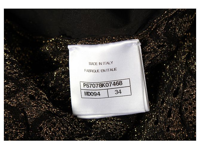 Chanel Camellia Metallic Strick-Blumenpullover aus schwarzer Wolle - Ansicht 4