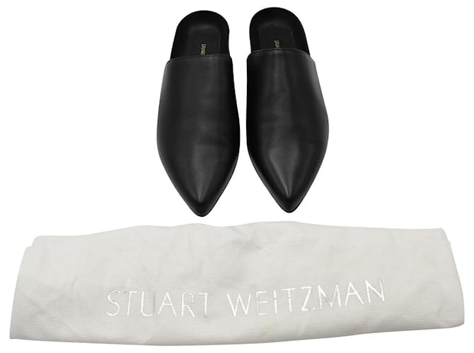 Flat Mules Stuart Weitzman in pelle nera Nero - vista 10