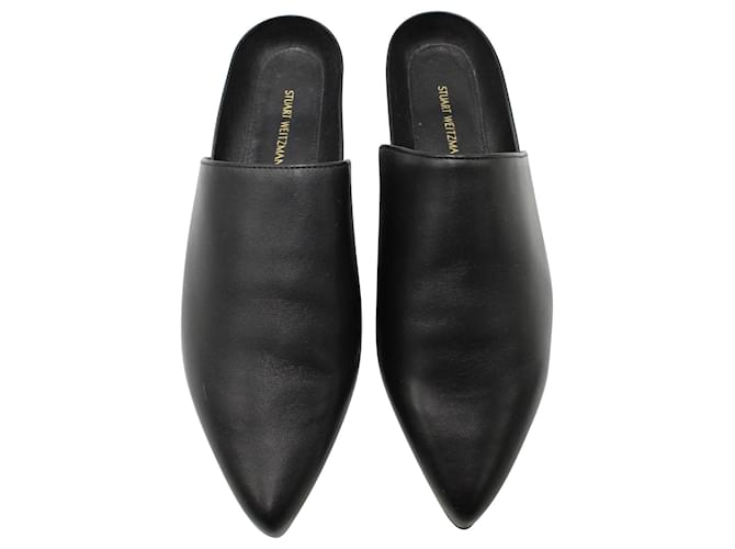 Flat Mules Stuart Weitzman in pelle nera Nero - vista 2