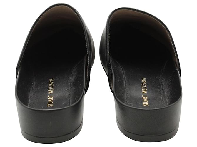 Flat Mules Stuart Weitzman in pelle nera Nero - vista 5