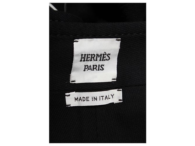 Hermès Pantaloncini con dettagli sovrapposti Hermes in lana nera Nero - vista 4