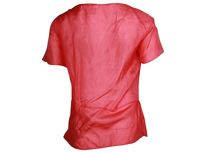 Chloé Top Drapeado Chloe en Seda Roja - vista 3