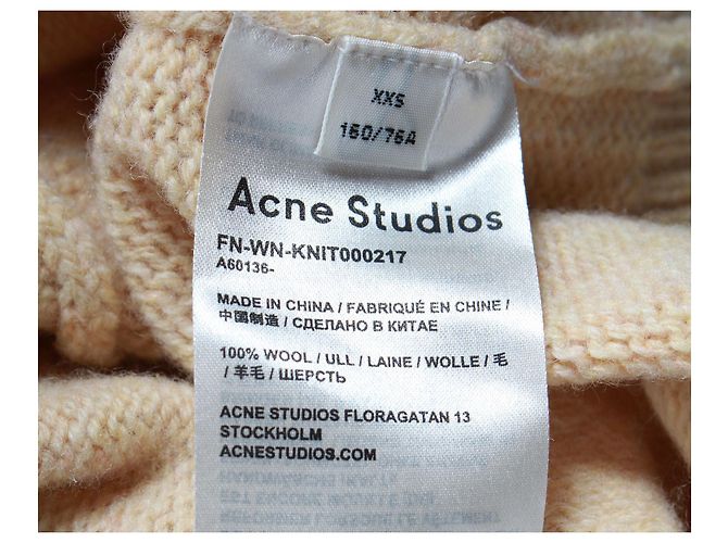 Acne Studios Kurzer Pullover mit V-Ausschnitt aus pastellgelber Wolle - Ansicht 5