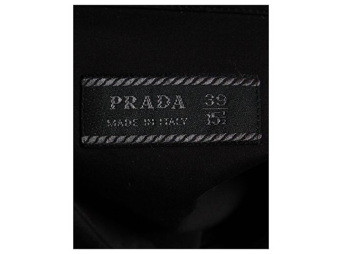 Camicia a maniche lunghe classica con bottoni Prada in cotone nero - vista 3