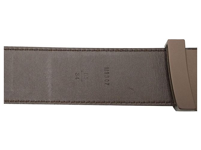 Louis Vuitton Cinto com fivela LV em couro marrom Damier - vista 4