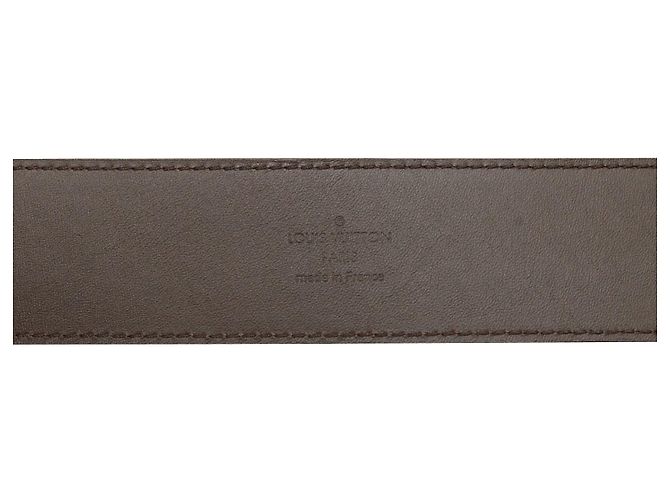 Louis Vuitton Cinto com fivela LV em couro marrom Damier - vista 5