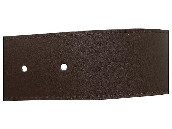 Louis Vuitton Cinto com fivela LV em couro marrom Damier - vista 6