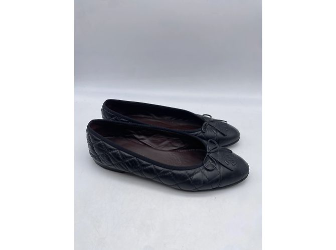 Cambon CHANEL Bailarinas T.UE 39 Cuero Negro - vista 4