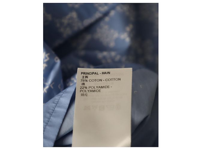Polo a maniche corte con stampa logo Louis Vuitton Damier in cotone blu - vista 6
