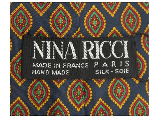Cravatta stampata Nina Ricci in seta blu navy - vista 4
