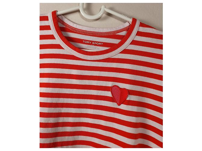 Camiseta de rayas roja y blanca de algodón Tory Burch Tory Sport Blanco - vista 3
