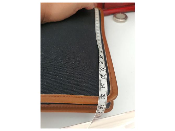 Borsa a tracolla Céline nera e cammello in pelle e tela Nero - vista 11