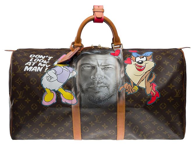LOUIS VUITTON Borsa Keepall in Tela Marrone - 100222 - vista 2