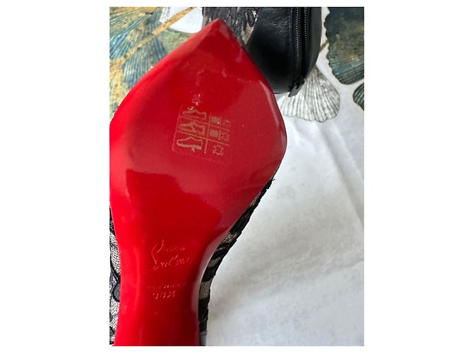 Christian Louboutin Stivali Pigalla in pizzo 100 Nero - vista 6