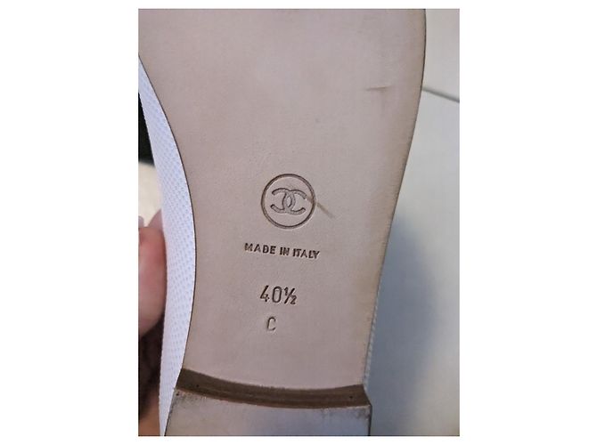 Chanel bailarinas Cambon piel beige - vista 4