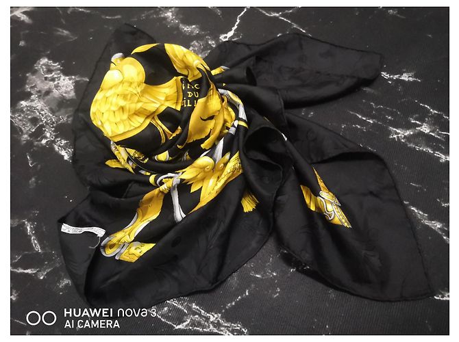 Kelly Hermès Foulard Hermes Daimyo Princes Du Soleil Levant Di p. Faconnet Nero - vista 3