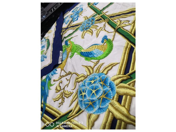Constance Hermès Lenços Hermes Caraibes Branco Azul Verde - vista 3