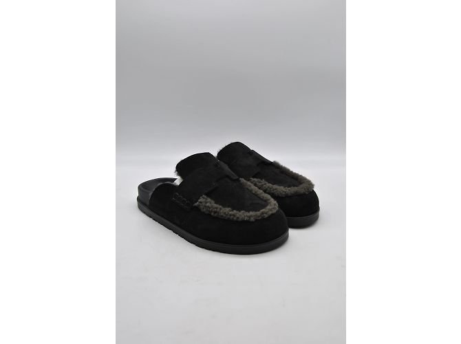 Hermès HERMES Pantoletten & Clogs T.EU 37.5 Fell Schwarz - Ansicht 2