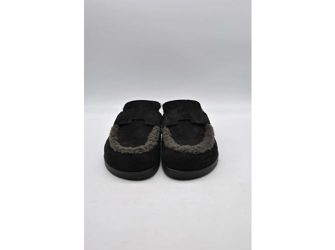 Hermès HERMES Pantoletten & Clogs T.EU 37.5 Fell Schwarz - Ansicht 4