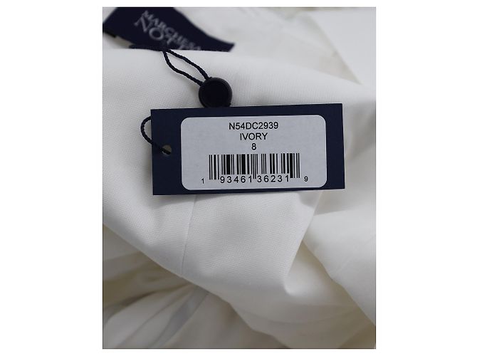 Marc Jacobs Schulterfreies, besticktes Spitzen-Cocktailkleid von Marchesa Notte aus elfenbeinfarbenem Polyester Weiß Roh - Ansicht 4