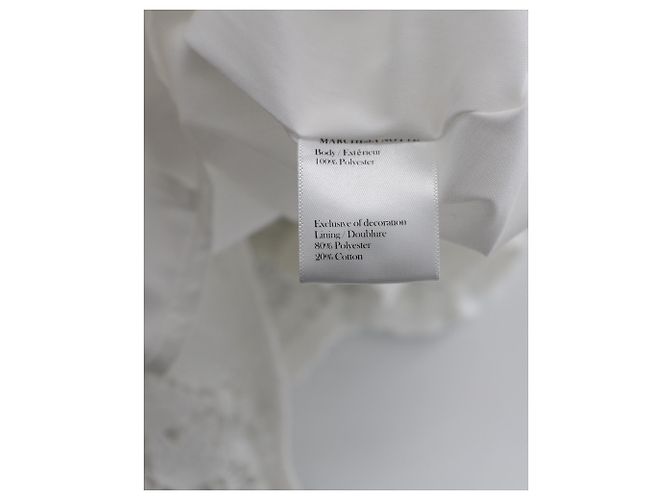 Marc Jacobs Schulterfreies, besticktes Spitzen-Cocktailkleid von Marchesa Notte aus elfenbeinfarbenem Polyester Weiß Roh - Ansicht 5