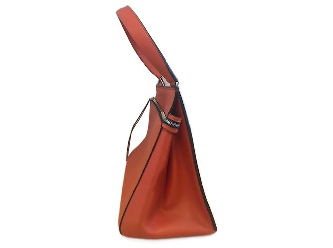 Borsa Céline Edge Grande in pelle arancione - vista 4