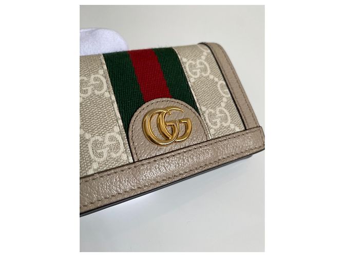Gucci Ophidia GG Geldbörse Beige Canvas - Ansicht 5