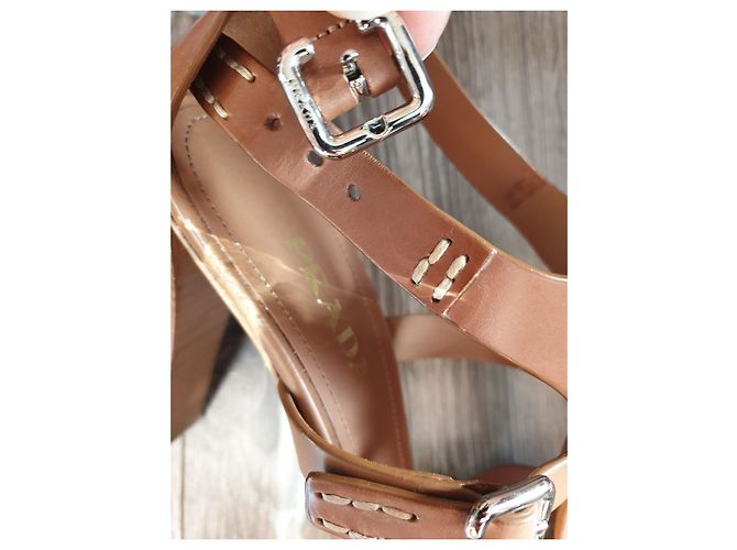 Prada Sandalen Leder Camel Kamel - Ansicht 7