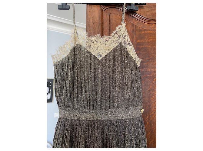 Chanel Kleid aus Spitze Khaki - Ansicht 12
