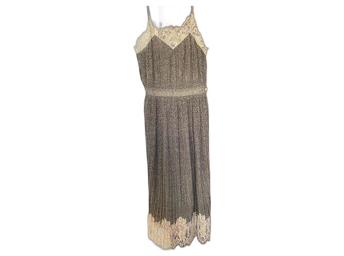 Chanel Kleid aus Spitze Khaki - Ansicht 4