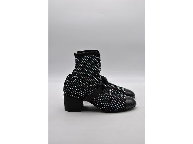 CHANEL Botines T.UE 39 Resplandecer Negro - vista 4