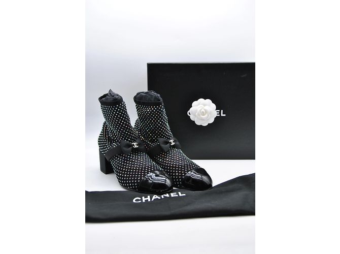 CHANEL Botines T.UE 39 Resplandecer Negro - vista 6