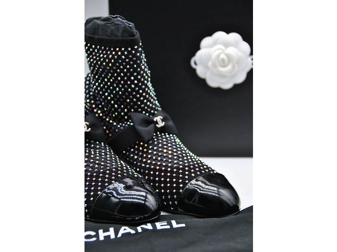CHANEL Botines T.UE 39 Resplandecer Negro - vista 7