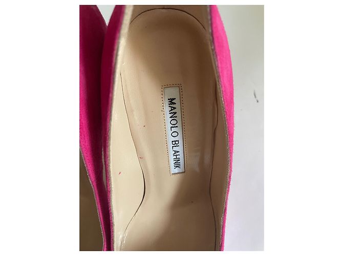 Décolleté Manolo Blahnik BB 105 in camoscio fucsia Fuschia - vista 10