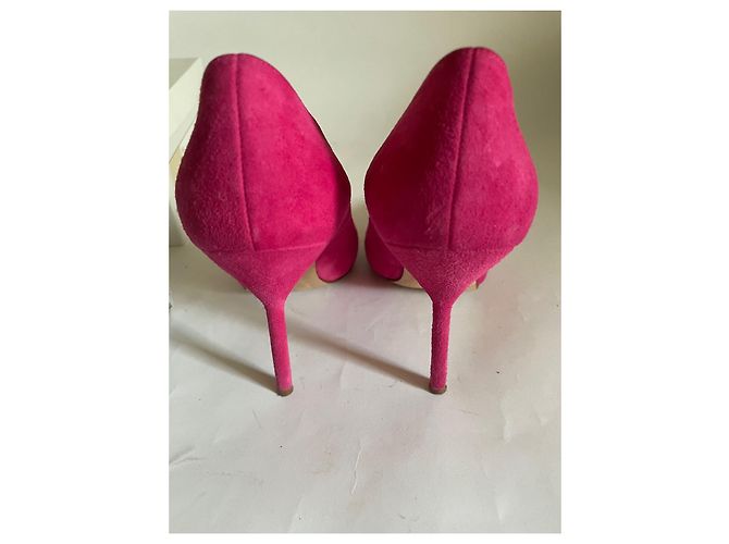 Décolleté Manolo Blahnik BB 105 in camoscio fucsia Fuschia - vista 11