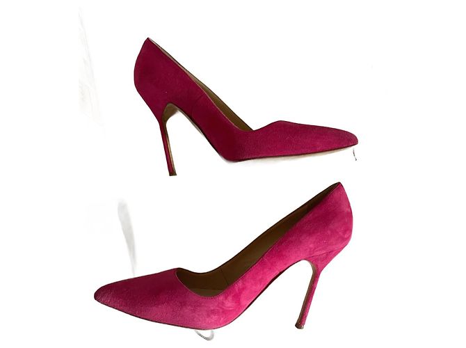 Décolleté Manolo Blahnik BB 105 in camoscio fucsia Fuschia - vista 2